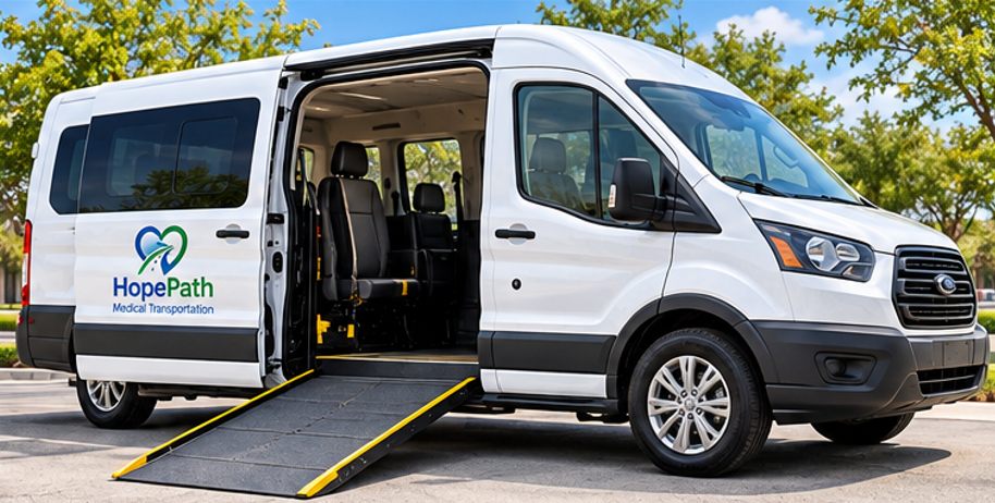 HopePath van with its wheelchair ramp lowered
